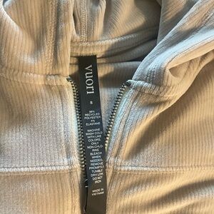 Vuori Cream Ribbed Full-Zip Hoodie and pants